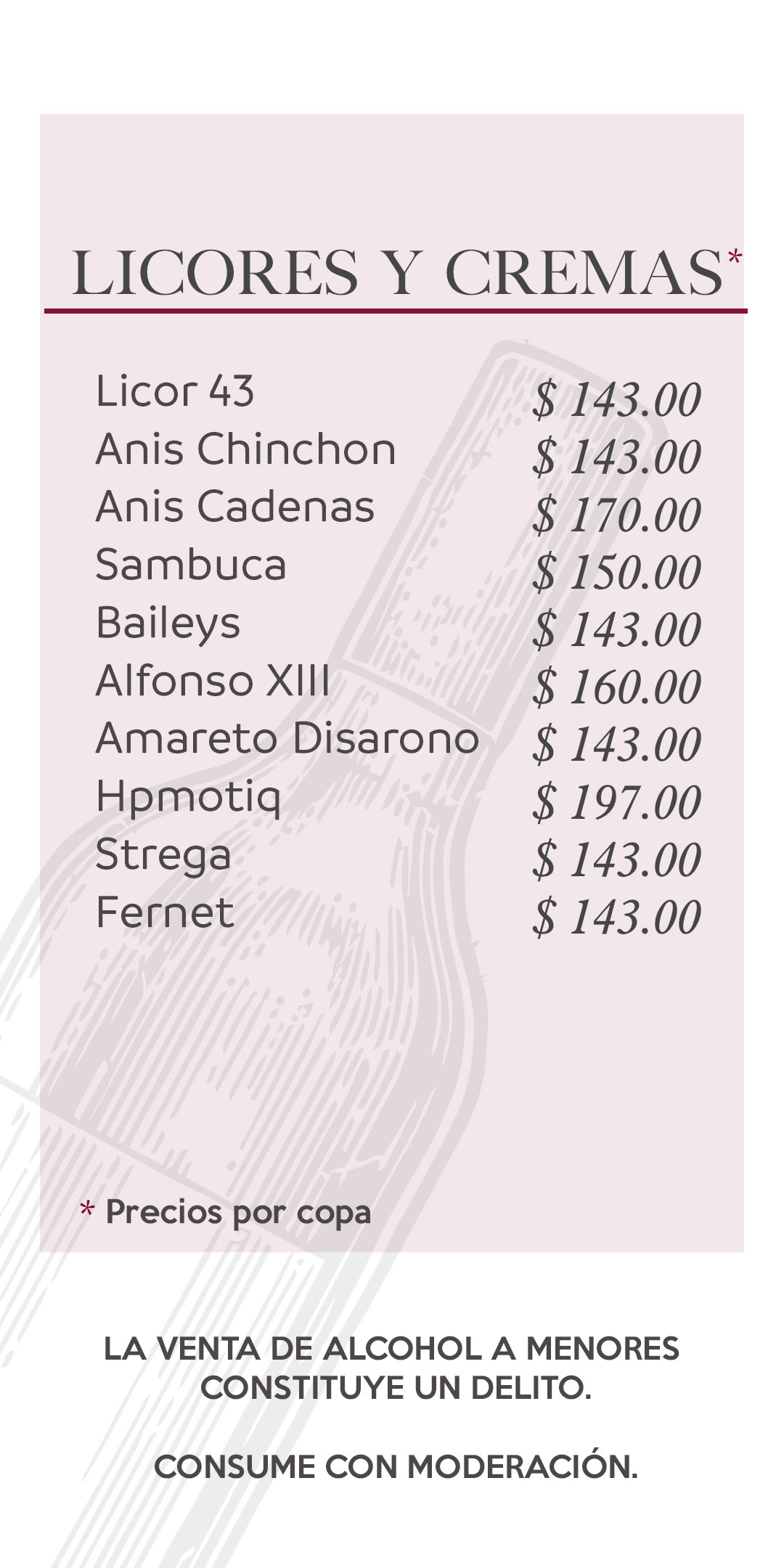 Menu La Pampa Argentina